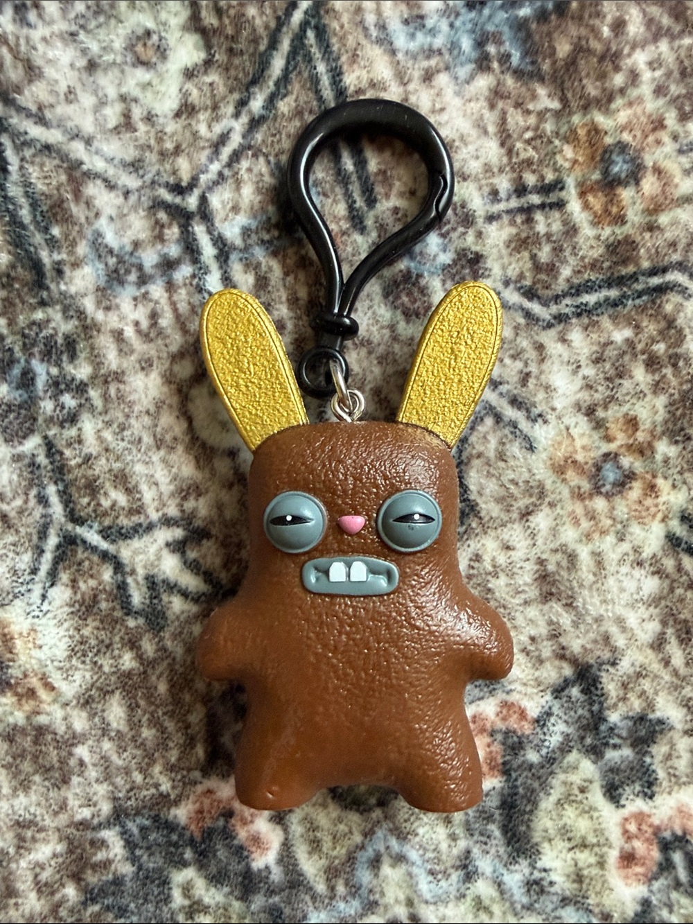 NWOT Fuggler plastic Keychain Brown Bunny Character  - Kids
